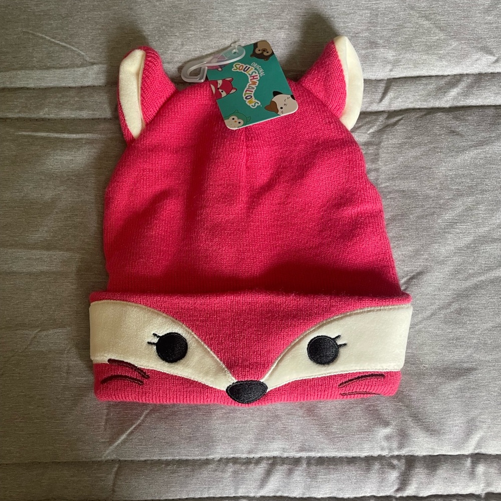 Squishmallows Pink Fox Kids Hat